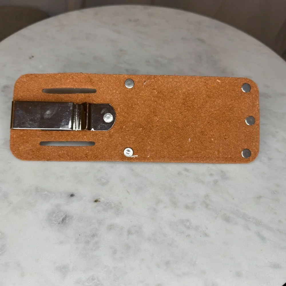 New FL Front Leather Tan Tool Pouch Holder Heavy Duty‎ Riveted Construction 9 in